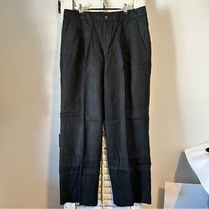 NWT Banana Republic 100% linen straight leg dress pants size 12P black